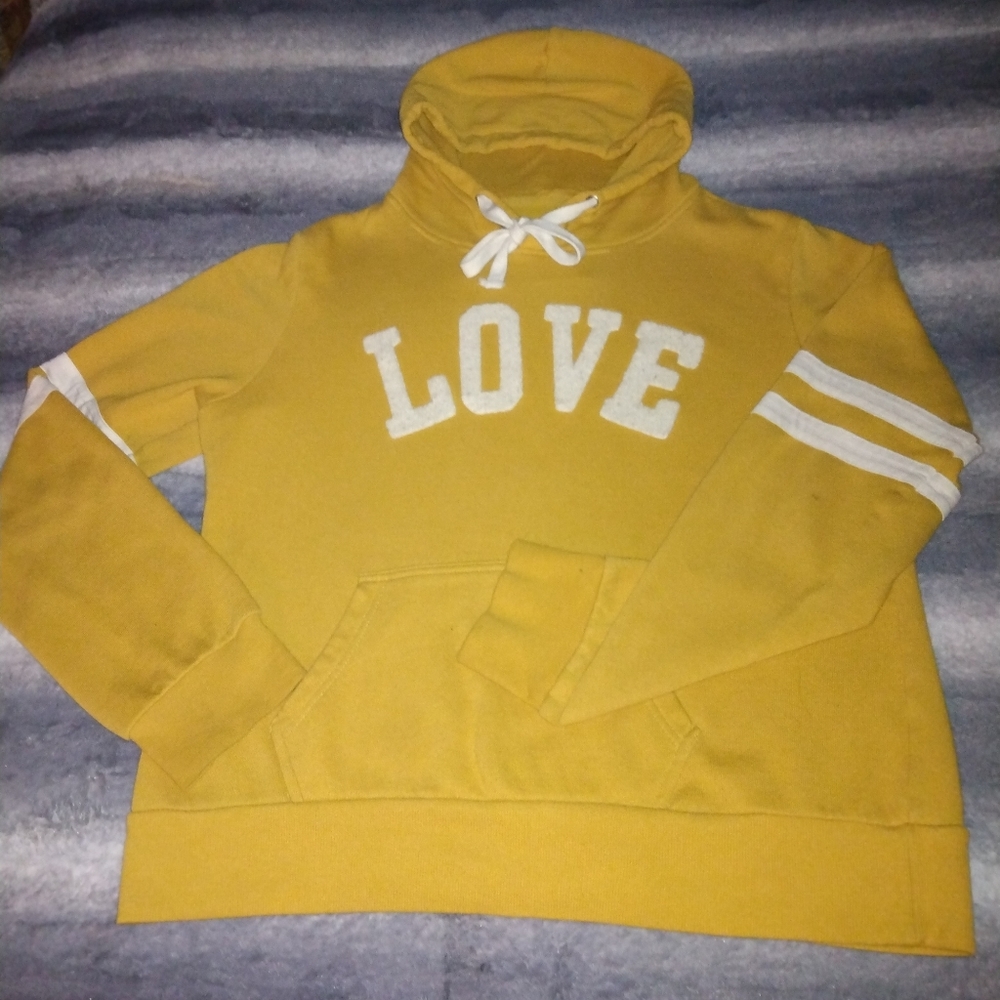 reflex LOVE mustard yellow hoodie juniors xl